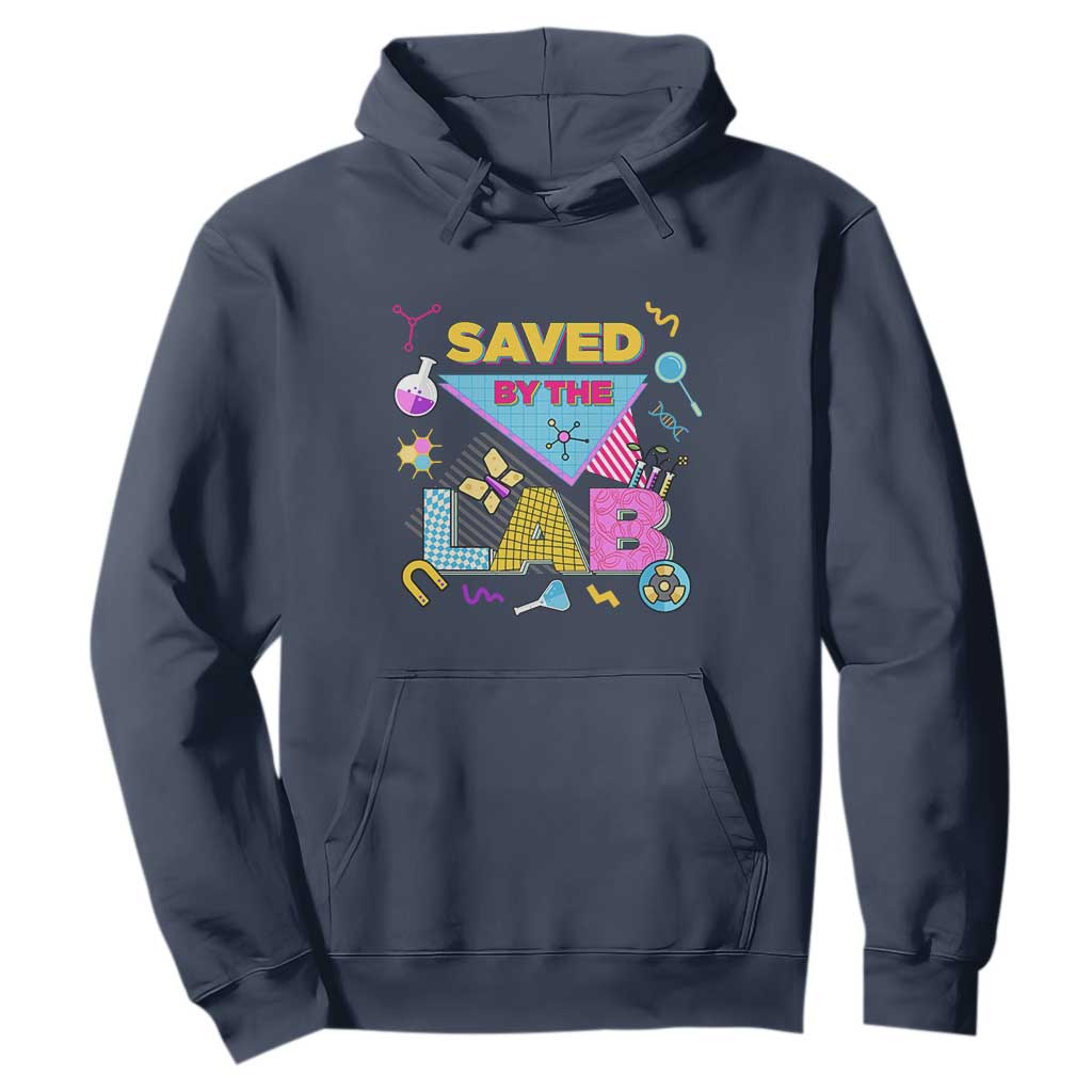 Lab Week Hoodie Saved By The Lab Retro Medical Laboratory Tech TS02 Navy Printyourwear
