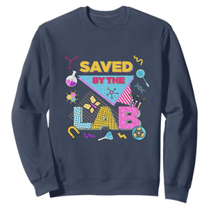 Lab Week Sweatshirt Saved By The Lab Retro Medical Laboratory Tech TS02 Navy Printyourwear