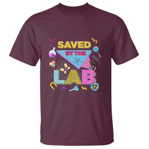 Lab Week T Shirt Saved By The Lab Retro Medical Laboratory Tech TS02 Maroon Printyourwear