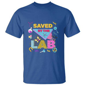 Lab Week T Shirt Saved By The Lab Retro Medical Laboratory Tech TS02 Royal Blue Printyourwear