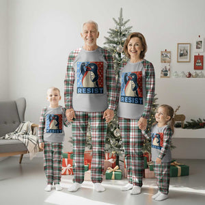 Funny Penguin Resist Graphic Plaid Pajama Set Resist Protest Against Tariffs TS02 Christmas Plaid Print Your Wear