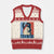 Funny Penguin Resist Graphic V-Neck Knit Sweater Vest Resist Protest Against Tariffs TS02 Beige Red Print Your Wear