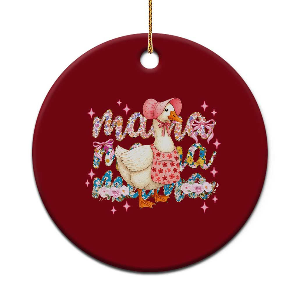 Pink Floral Mama Goose Ceramic Ornament Retro Botanical Mom Mothers Day TS02 1pc Red Print Your Wear