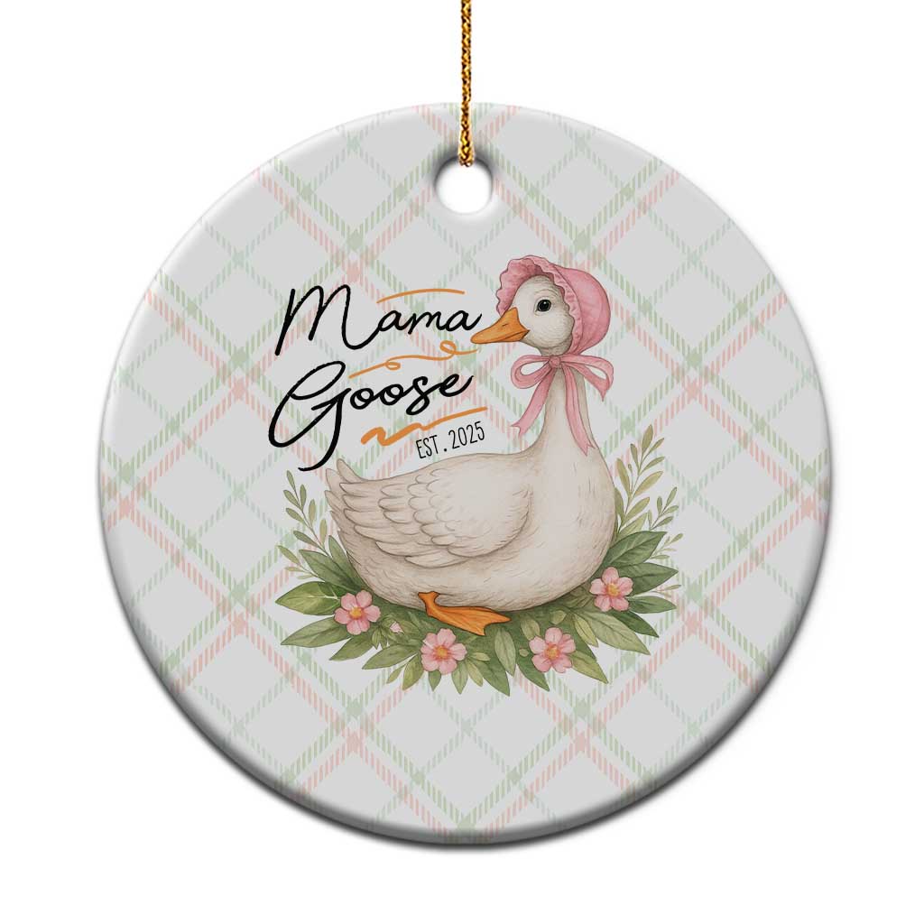 Mama Goose Est 2025 Ceramic Ornament Retro New Mom Mothers Day TS02 1pc Christmas Plaid Print Your Wear
