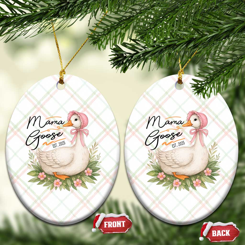 Mama Goose Est 2025 Ceramic Ornament Retro New Mom Mothers Day TS02 Print Your Wear