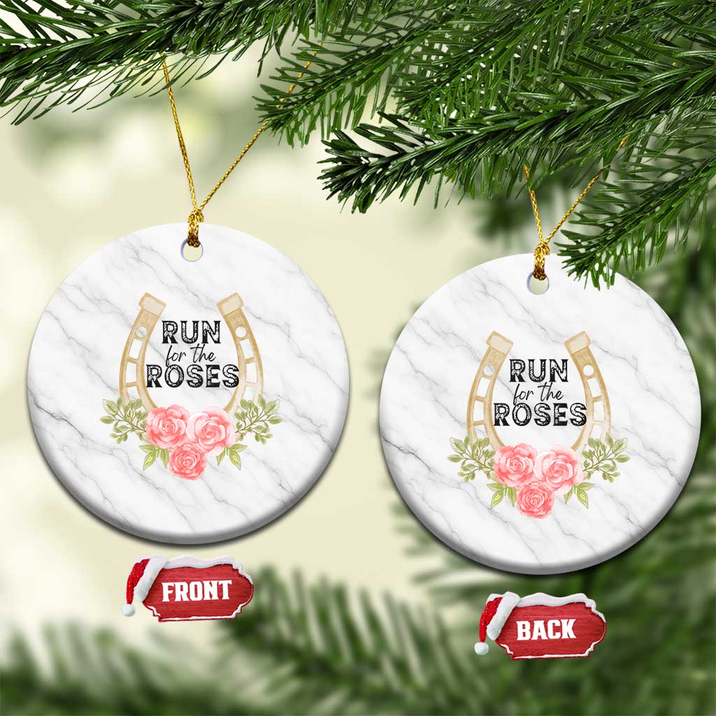 Ky Derby Horse Racing Ceramic Ornament Horses and Roses TS02 1pc White Marble Print Your Wear