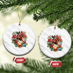 Ky Derby Day Party Ceramic Ornament Mint Juleps and Roses Horse Racing TS02 1pc White Marble Print Your Wear