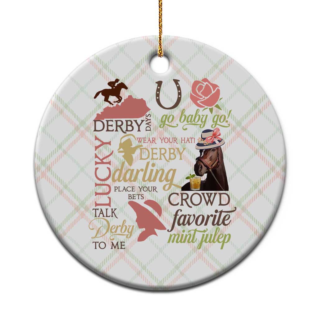 Talk Derby To Me Ceramic Ornament Horse Riders Ky Racing Day TS02 1pc Christmas Plaid Print Your Wear