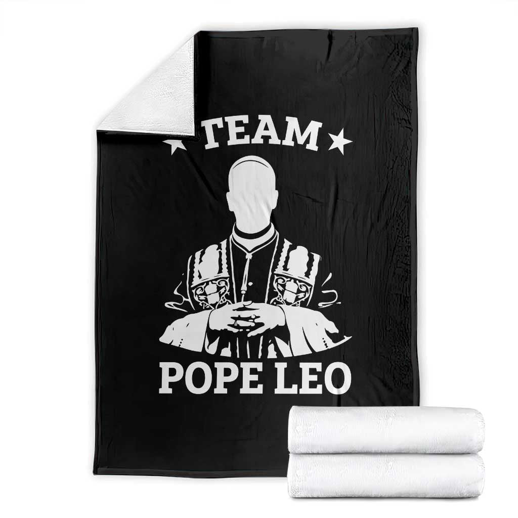 Team Pope Leo XIV Throw Blanket Vintage Catholic Faith Historical Religious Support TS02 Black Print Your Wear