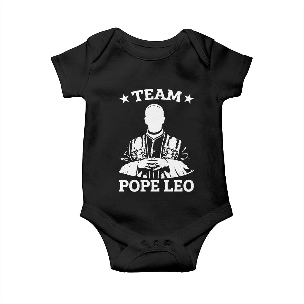 Team Pope Leo XIV Baby Onesie Vintage Catholic Faith Historical Religious Support TS02 Black Print Your Wear