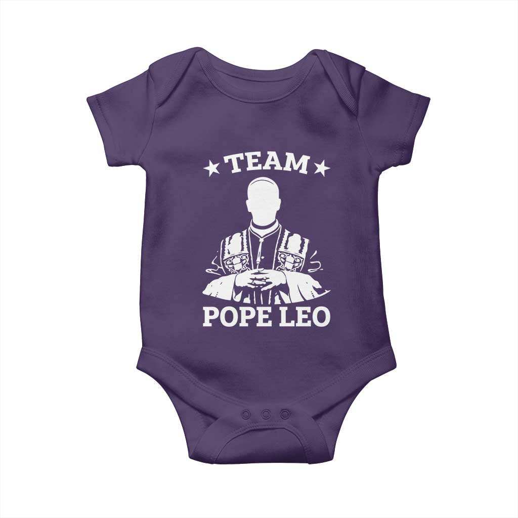 Team Pope Leo XIV Baby Onesie Vintage Catholic Faith Historical Religious Support TS02 Purple Print Your Wear