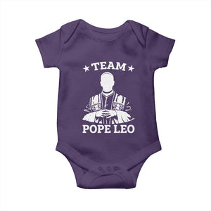 Team Pope Leo XIV Baby Onesie Vintage Catholic Faith Historical Religious Support TS02 Purple Print Your Wear