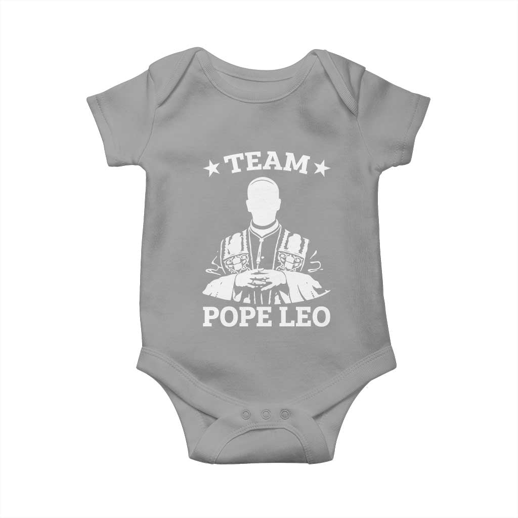 Team Pope Leo XIV Baby Onesie Vintage Catholic Faith Historical Religious Support TS02 Sport Gray Print Your Wear