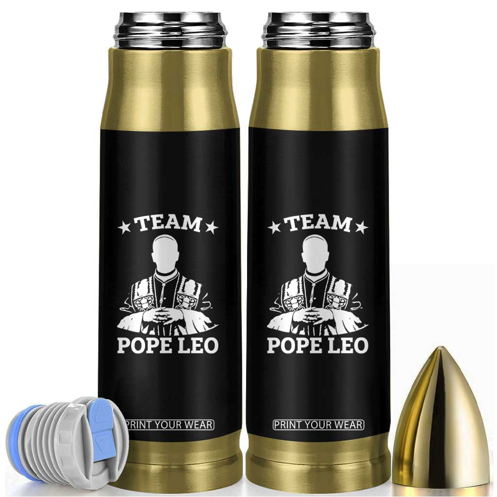 Team Pope Leo XIV Bullet Tumbler Vintage Catholic Faith Historical Religious Support TS02 Black Print Your Wear