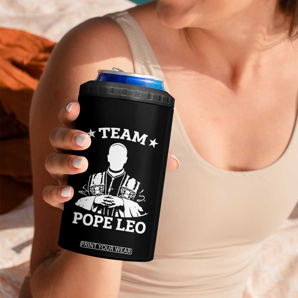 Team Pope Leo XIV 4 in 1 Can Cooler Tumbler Vintage Catholic Faith Historical Religious Support TS02 Print Your Wear