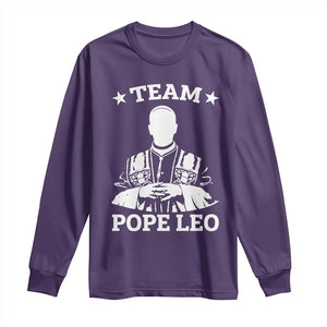 Team Pope Leo XIV Long Sleeve Shirt Vintage Catholic Faith Historical Religious Support TS02 Purple Print Your Wear