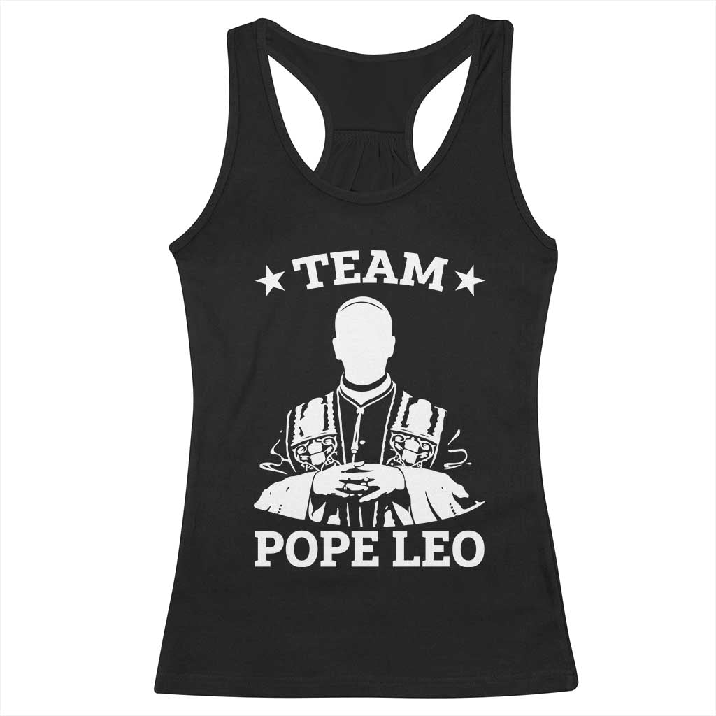 Team Pope Leo XIV Racerback Tank Top Vintage Catholic Faith Historical Religious Support TS02 Black Print Your Wear