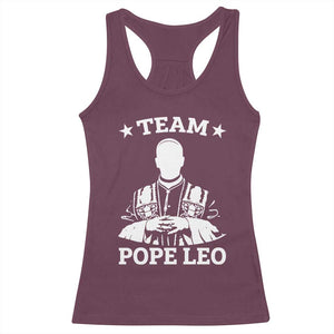 Team Pope Leo XIV Racerback Tank Top Vintage Catholic Faith Historical Religious Support TS02 Maroon Print Your Wear