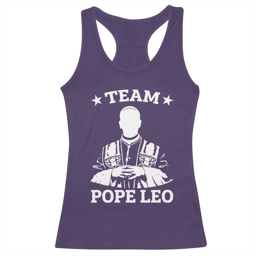 Team Pope Leo XIV Racerback Tank Top Vintage Catholic Faith Historical Religious Support TS02 Purple Print Your Wear