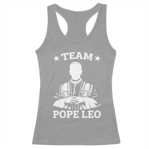 Team Pope Leo XIV Racerback Tank Top Vintage Catholic Faith Historical Religious Support TS02 Sport Gray Print Your Wear