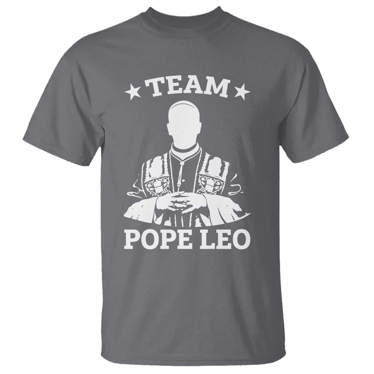 Team Pope Leo XIV T Shirt Vintage Catholic Faith Historical Religious Support TS02 Charcoal Print Your Wear