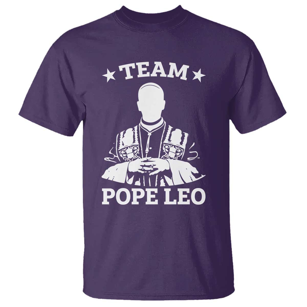 Team Pope Leo XIV T Shirt Vintage Catholic Faith Historical Religious Support TS02 Purple Print Your Wear