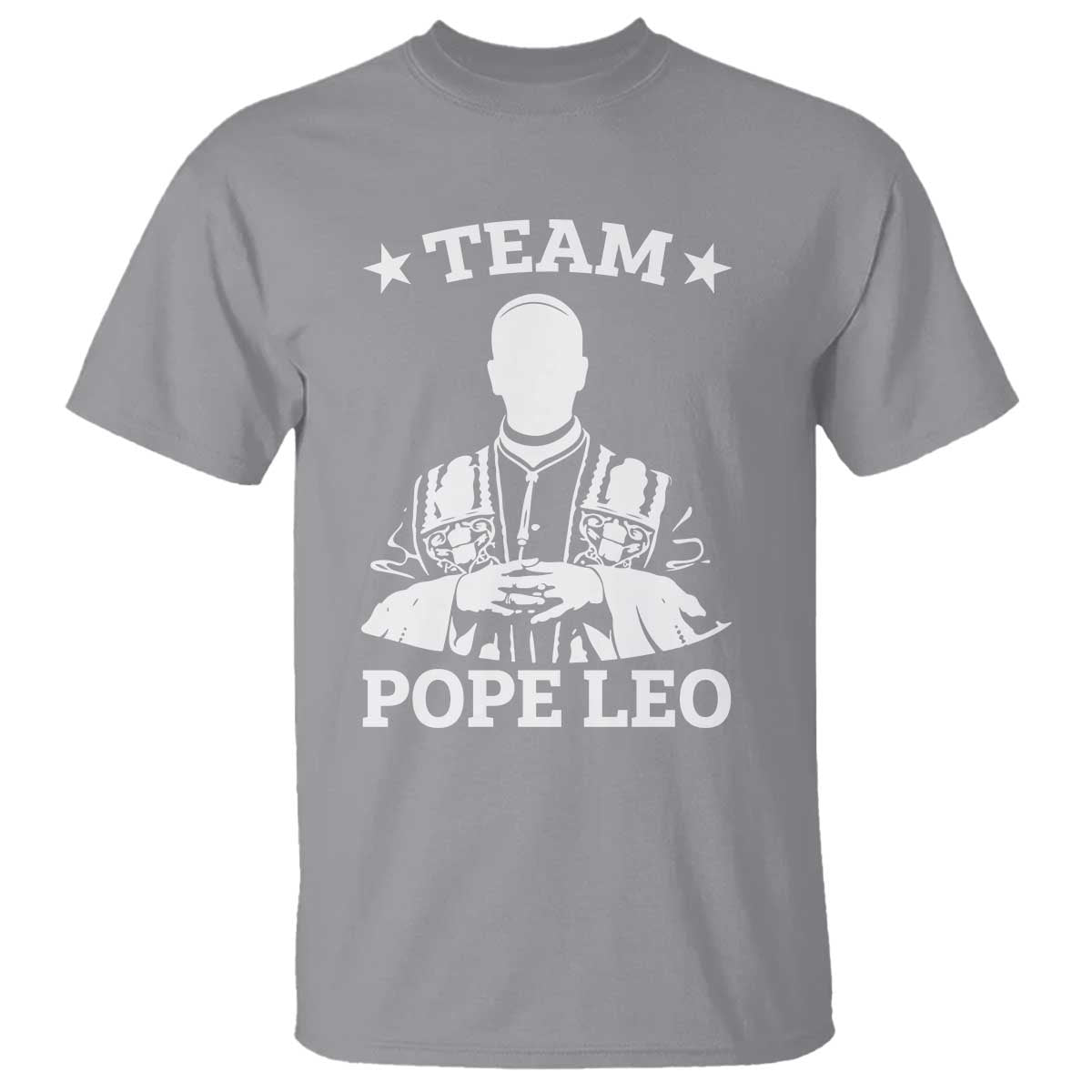 Team Pope Leo XIV T Shirt Vintage Catholic Faith Historical Religious Support TS02 Sport Gray Print Your Wear