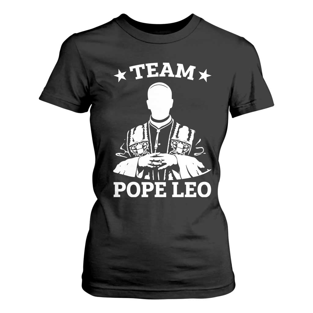 Team Pope Leo XIV T Shirt For Women Vintage Catholic Faith Historical Religious Support TS02 Black Print Your Wear