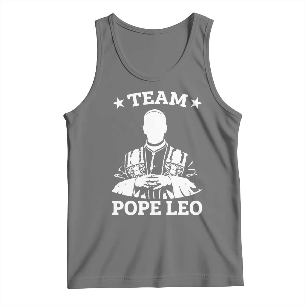 Team Pope Leo XIV Tank Top Vintage Catholic Faith Historical Religious Support TS02 Black Heather Print Your Wear