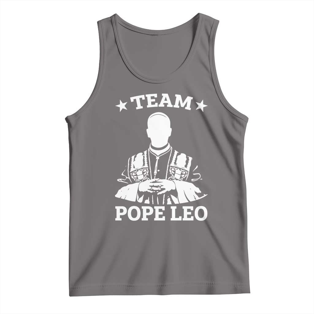 Team Pope Leo XIV Tank Top Vintage Catholic Faith Historical Religious Support TS02 Deep Heather Print Your Wear