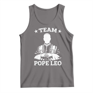Team Pope Leo XIV Tank Top Vintage Catholic Faith Historical Religious Support TS02 Deep Heather Print Your Wear