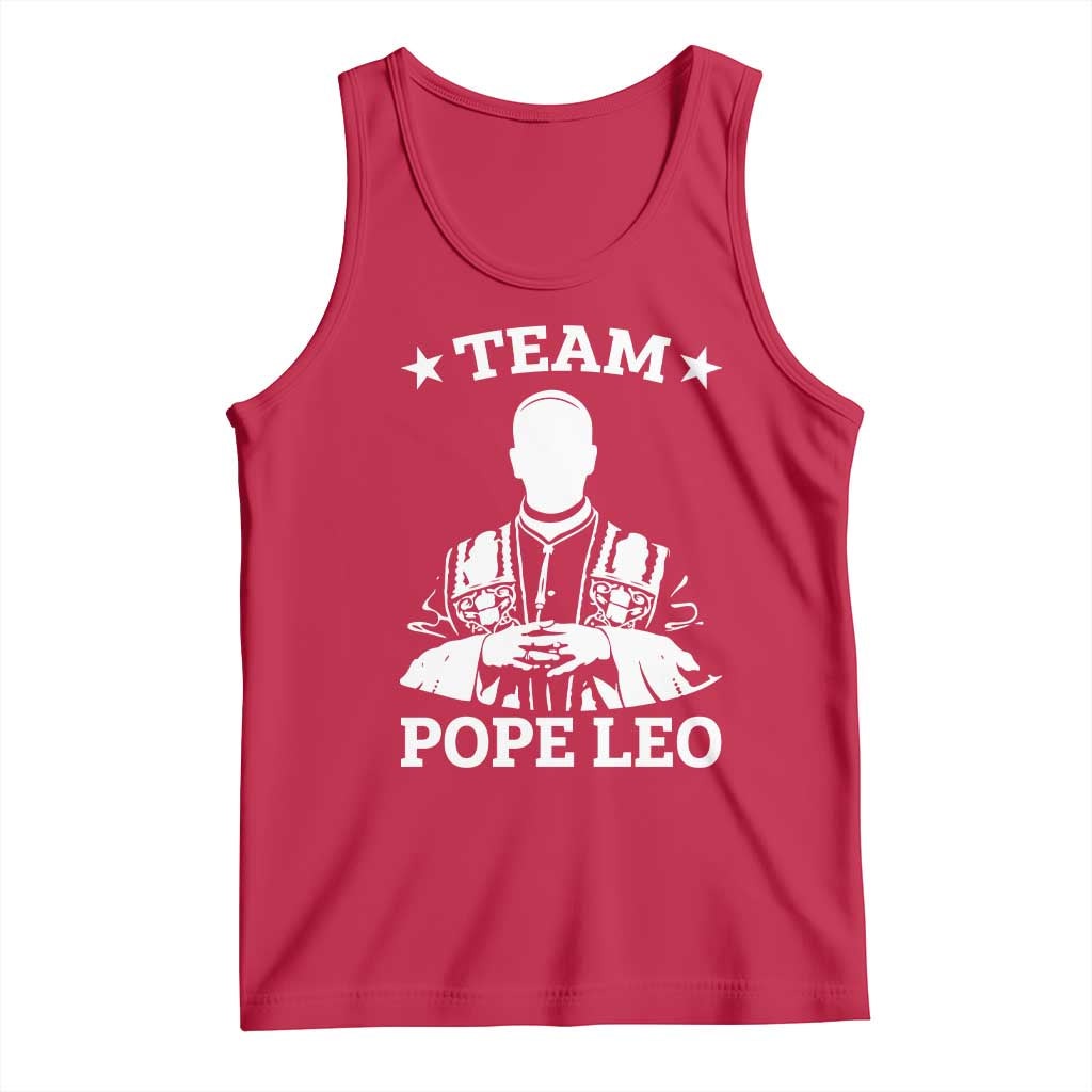 Team Pope Leo XIV Tank Top Vintage Catholic Faith Historical Religious Support TS02 Red Print Your Wear