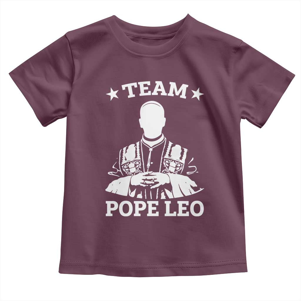 Team Pope Leo XIV Toddler T Shirt Vintage Catholic Faith Historical Religious Support TS02 Maroon Print Your Wear