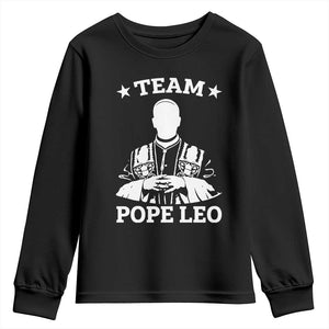Team Pope Leo XIV Youth Sweatshirt Vintage Catholic Faith Historical Religious Support TS02 Black Print Your Wear