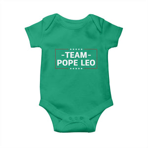Team Pope Leo XIV Baby Onesie Catholic Pride Religious Faith Solidarity TS02 Irish Green Print Your Wear