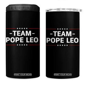 Team Pope Leo XIV 4 in 1 Can Cooler Tumbler Catholic Pride Religious Faith Solidarity TS02 One Size: 16 oz Black Print Your Wear