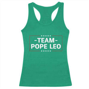 Team Pope Leo XIV Racerback Tank Top Catholic Pride Religious Faith Solidarity TS02 Irish Green Print Your Wear