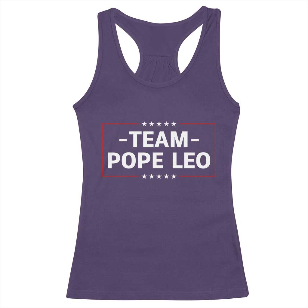 Team Pope Leo XIV Racerback Tank Top Catholic Pride Religious Faith Solidarity TS02 Purple Print Your Wear