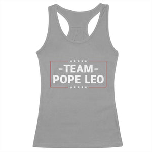 Team Pope Leo XIV Racerback Tank Top Catholic Pride Religious Faith Solidarity TS02 Sport Gray Print Your Wear