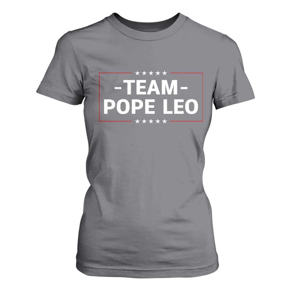 Team Pope Leo XIV T Shirt For Women Catholic Pride Religious Faith Solidarity TS02 Charcoal Print Your Wear