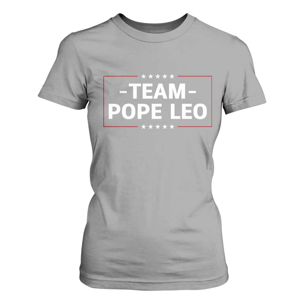 Team Pope Leo XIV T Shirt For Women Catholic Pride Religious Faith Solidarity TS02 Sport Gray Print Your Wear