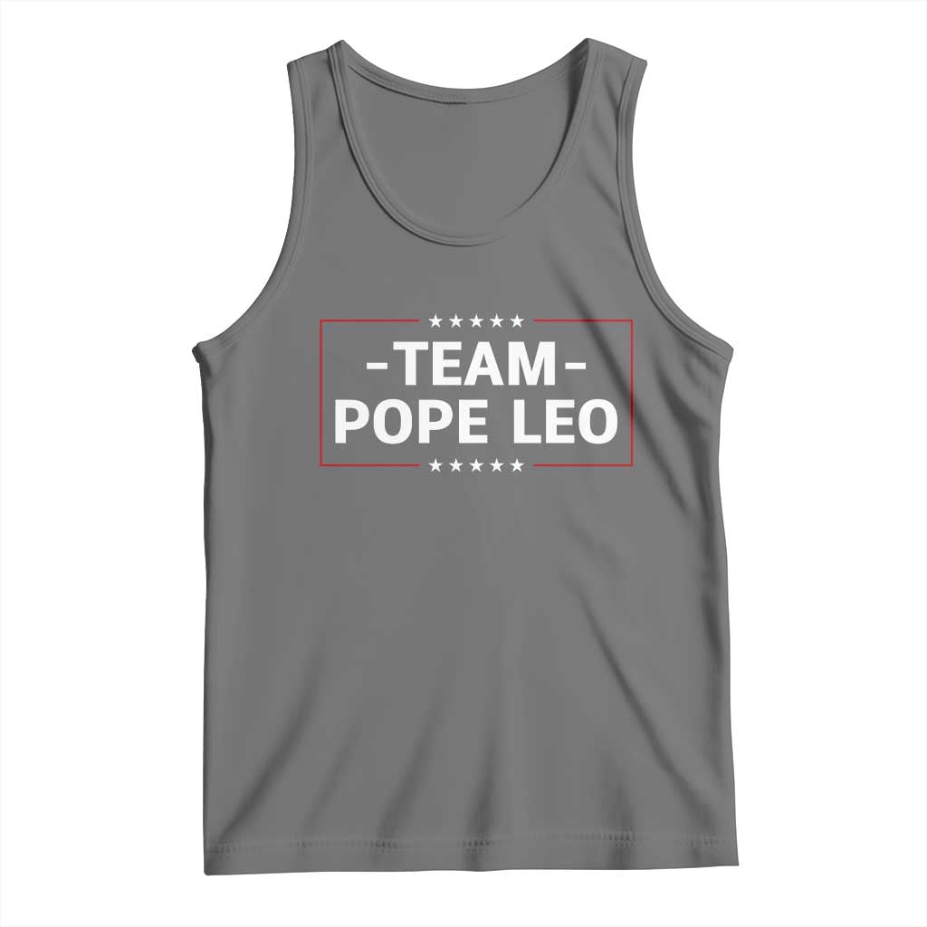 Team Pope Leo XIV Tank Top Catholic Pride Religious Faith Solidarity TS02 Black Heather Print Your Wear