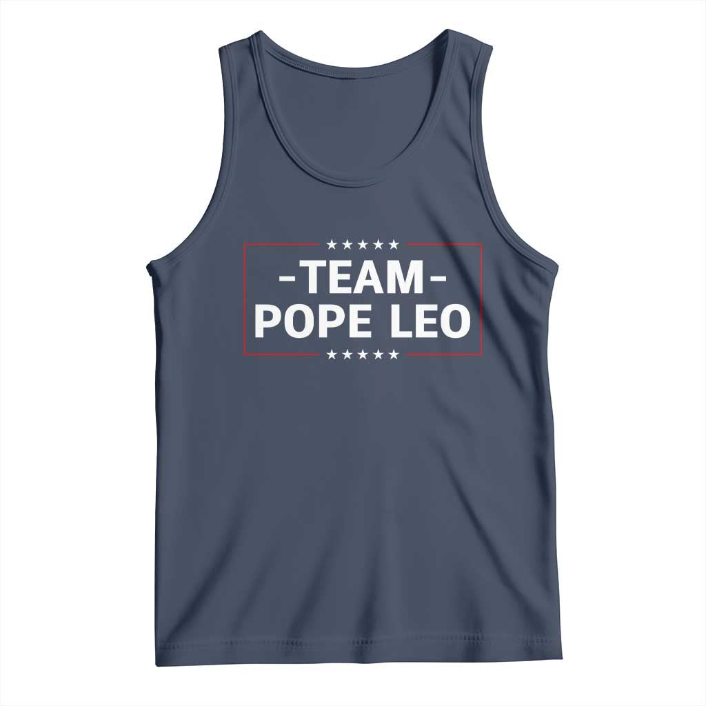 Team Pope Leo XIV Tank Top Catholic Pride Religious Faith Solidarity TS02 Navy Print Your Wear