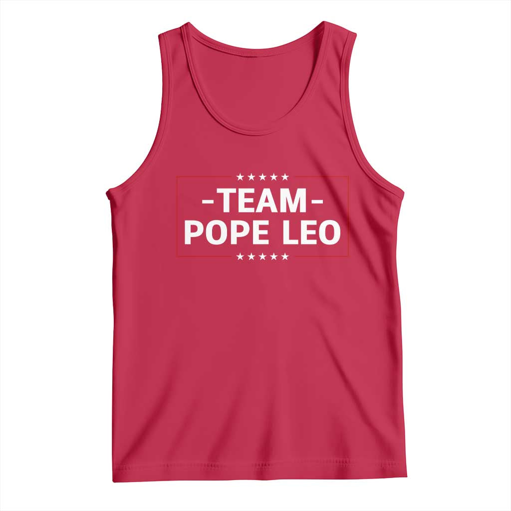 Team Pope Leo XIV Tank Top Catholic Pride Religious Faith Solidarity TS02 Red Print Your Wear