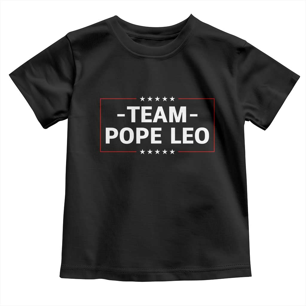 Team Pope Leo XIV Toddler T Shirt Catholic Pride Religious Faith Solidarity TS02 Black Print Your Wear