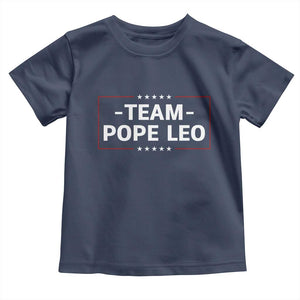 Team Pope Leo XIV Toddler T Shirt Catholic Pride Religious Faith Solidarity TS02 Navy Print Your Wear