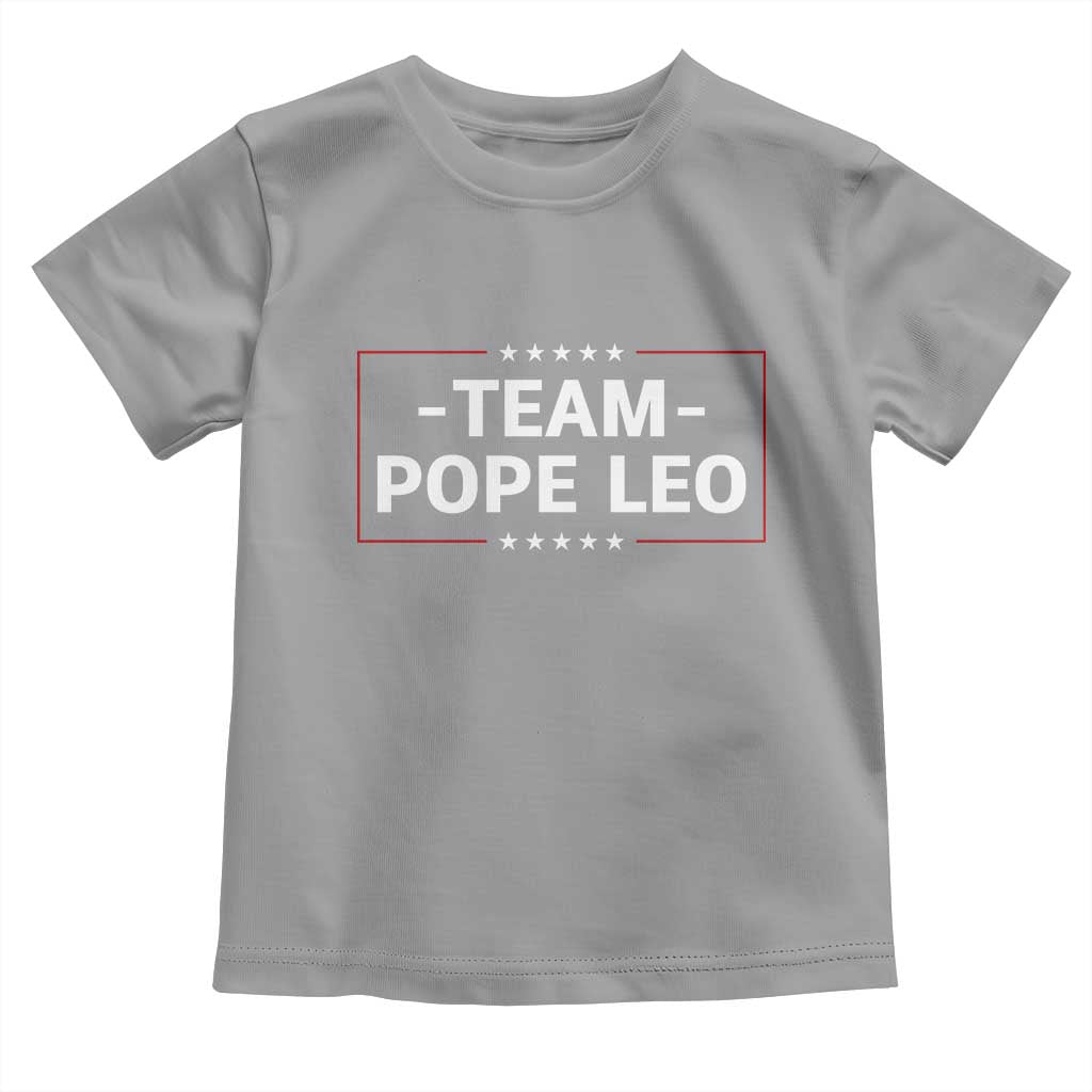 Team Pope Leo XIV Toddler T Shirt Catholic Pride Religious Faith Solidarity TS02 Sport Gray Print Your Wear