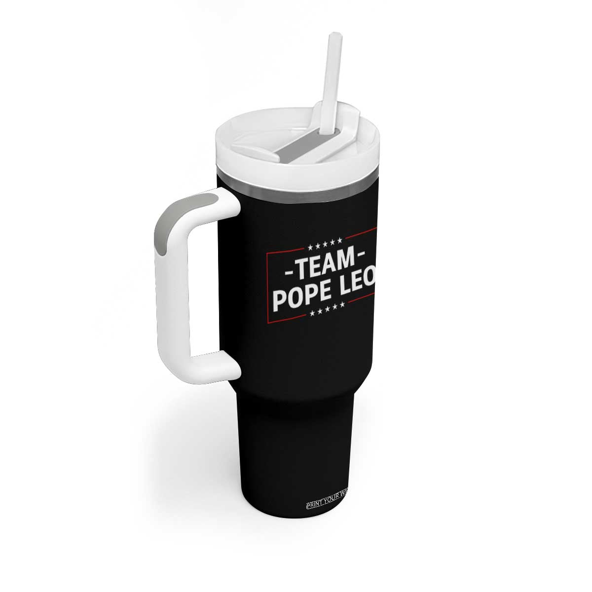Team Pope Leo XIV Tumbler With Handle Catholic Pride Religious Faith Solidarity TS02 Print Your Wear