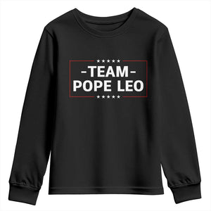 Team Pope Leo XIV Youth Sweatshirt Catholic Pride Religious Faith Solidarity TS02 Black Print Your Wear