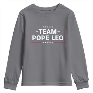 Team Pope Leo XIV Youth Sweatshirt Catholic Pride Religious Faith Solidarity TS02 Charcoal Print Your Wear